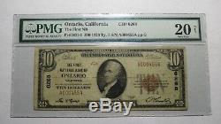 10 $ 1929 Ontario Californie Ca Banque Nationale Monnaie Note Bill Ch. # 6268 Vf20