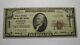 10 1929 Passaic New Jersey Nj National Monnaie Banque Note Bill Ch. #12205 Fine