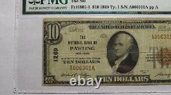 10 $ 1929 Pawling New York Ny Monnaie Nationale Banque Note Bill Ch. #1269 F15 Pmg