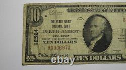 10 $ 1929 Perth Amboy New Jersey Nj National Currency Bank Note Bill Ch. #12524