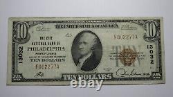 $10 1929 Philadelphie Pennsylvanie Ap Monnaie Nationale Note De Banque Bill #13032 Vf
