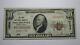 $10 1929 Philadelphie Pennsylvanie Ap Monnaie Nationale Note De Banque Bill #13032 Vf