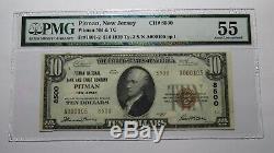 10 $ 1929 Pitman New Jersey Nj Banque Nationale Monnaie Note Bill! Ch. # 8500 Au55