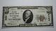 10 $ 1929 Pittsburg Kansas Ks Banque Nationale Monnaie Remarque Bill # 3463 Crisp Unc