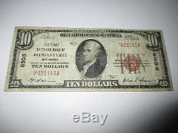 10 $ 1929 Pleasantville New Jersey Nj Banque De Billets De Banque Nationale Bill # 6508 Rare