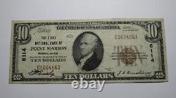 10 1929 Point Marion Pennsylvania Ap Monnaie Nationale Banque Note Bill #6114 Vf