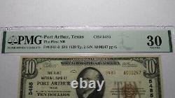 10 1929 Port Arthur Texas Tx Monnaie Nationale Note De La Banque Bill Ch #5485 Vf30 Pmg