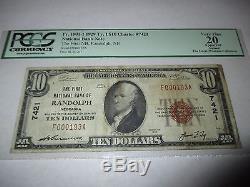 10 $ 1929 Randolph Nebraska Ne Billets De Banque De La Monnaie Nationale Bill # 7421 Vf Pcgs