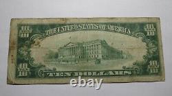 10 $ 1929 Roanoke Virginia Va Banque Nationale Monnaie Note Bill! Ch. # 2737 Rare