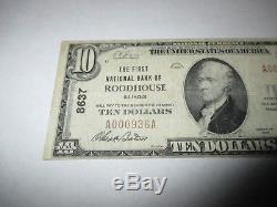 $ 10 1929 Roodhouse Illinois IL Projet De Loi Sur Les Billets De Banque Nationaux! Ch. # 8637 Vf