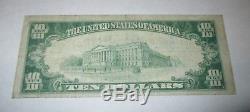 $ 10 1929 Roodhouse Illinois IL Projet De Loi Sur Les Billets De Banque Nationaux! Ch. # 8637 Vf