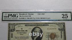 $10 1929 Rumford Maine Me National Currency Bank Note Bill Ch. #6287 Pmg Vf25