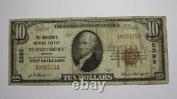 10 $ 1929 Saint Johnsbury Vermont Vt Monnaie Nationale Bill #2295 St