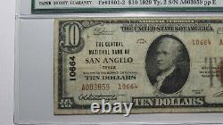 10 1929 San Angelo Texas Tx Monnaie Nationale Banque Note Bill Ch. #10664 F15 Pmg