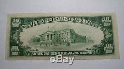 10 $ 1929 San Francisco Californie Ca Banque Nationale Monnaie Note Bill # 13044 Vf +