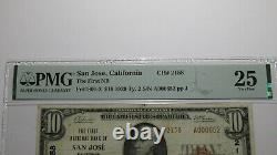 10 $ 1929 San Jose California Ca National Currency Bank Note Bill #2158 Vf25 Pmg