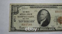 $10 1929 Schenectady New York Ny National Currency Bank Note Bill Ch. #4711 Vf