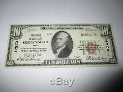 10 $ 1929 Shenandoah Iowa Ia Note De La Banque Monétaire Nationale Bill! Ch. # 12950 Vf
