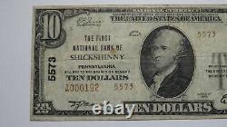 $10 1929 Shickshinny Pennsylvania Pa National Currency Bank Note Bill #5573 Vf