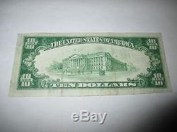 10 $ 1929 Sioux City Iowa Ia Note De La Banque Monétaire Nationale Bill! Ch. # 3124 Vf! Rare