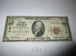 10 $ 1929 Steubenville Ohio Oh Banque Nationale De Billets De Banque Note! Ch. # 2160 Rare