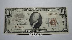 10 $ 1929 Steubenville Ohio Oh National Currency Bank Note Bill Ch. #2160 Rare