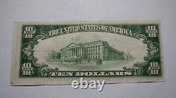 10 $ 1929 Steubenville Ohio Oh National Currency Bank Note Bill Ch. #2160 Rare
