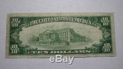 10 $ 1929 Terre Haute Indiana Banque Nationale Monnaie Note Bill! Ch. # 47 Rare