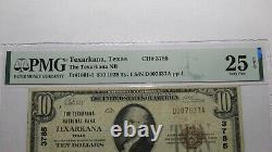 10 1929 Texarkana Texas Tx Monnaie Nationale Banque Note Bill Ch. #3785 Vf25 Pmg