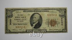 10 1929 Union City New Jersey Nj Monnaie Nationale Banque Note Bill #9544 Amende+
