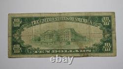 10 1929 Union City New Jersey Nj Monnaie Nationale Banque Note Bill #9544 Amende+