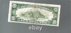 10 $ 1929 Vicksburg Mississippi Ms National Currency Bank Note Ch. #3430 Nt0034