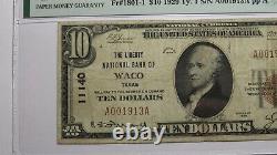 10 $ 1929 Waco Texas Tx Banque Nationale De Devises Note Bill! Ch. #1140 Vf20 Pmg