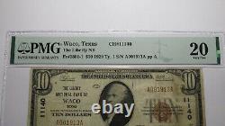 10 $ 1929 Waco Texas Tx Banque Nationale De Devises Note Bill! Ch. #1140 Vf20 Pmg
