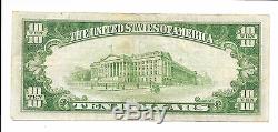 10 $. 1929 Wadena Billet De Banque National En Devise Du Minnesota Bill Ch. # 4916