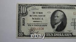 10 1929 Waseca Minnesota Mn Monnaie Nationale Banque Note Bill Ch. #9253 Xf+++