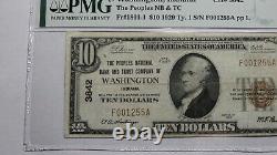 $10 1929 Washington Indiana In National Currency Bank Note Bill! #3842 Vf25 Pmg
