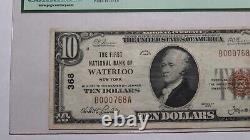 $10 1929 Waterloo New York Ny Monnaie Nationale Banque Note Bill Ch #368 Vf25 Pcgs