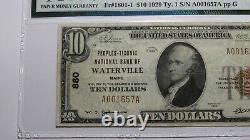 10 1929 Waterville Maine Me Monnaie Nationale Note Banque Bill Ch. #880 Vf25 Pmg
