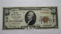 10 1929 Wayland New York Ny Monnaie Nationale Banque Note Bill Ch. Numéro 5196 Xf