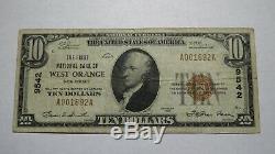 10 $ 1929 West Orange New Jersey Nj Banque Nationale Monnaie Note Bill! Ch. # 9542