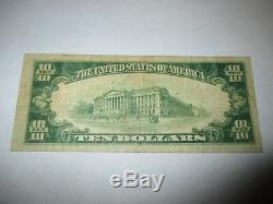 10 $ 1929 Wilmington Delaware De Billet De Banque En Monnaie Nationale Bill Ch. # 1390 Amende