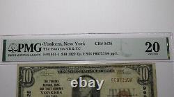 10 1929 Yonkers New York Ny Monnaie Nationale Banque Note Bill Ch. #9825 Vf20 Pmg