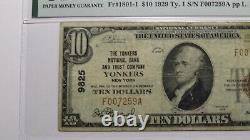 10 1929 Yonkers New York Ny Monnaie Nationale Banque Note Bill Ch. #9825 Vf20 Pmg