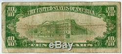 10 $ First National Bank Shullsburg Wi 4055 1929 Note Devise Nationale Lf314