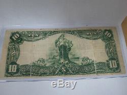 10 $ Série 1902 Banque Nationale Monnaie Note Bank Of America De New York 1928 13193