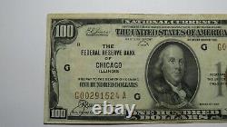 100 $ 1929 Chicago Illinois Monnaie Nationale Note Banque De Réserve Fédérale Note Vf++