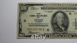 100 $ 1929 Chicago Illinois Monnaie Nationale Note Banque De Réserve Fédérale Note Vf