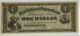 1868 Monaskon Virginia First National Oyster Bank $1 Devise Obsolète Rare