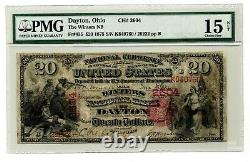 1875 20 $ Monnaie Nationale La Banque Nationale Winters Dayton Ohio Fr. 435 Pmg15